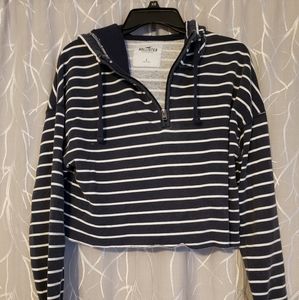 Hollister striped crop sweatshirt